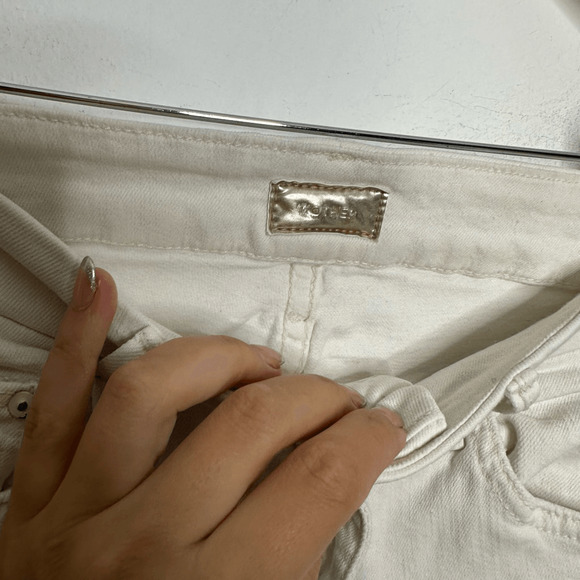 MADEWELL Cali Demi Boot Jeans women's Pure White crop mid rise stretch AJ195 28 - Picture 5 of 10